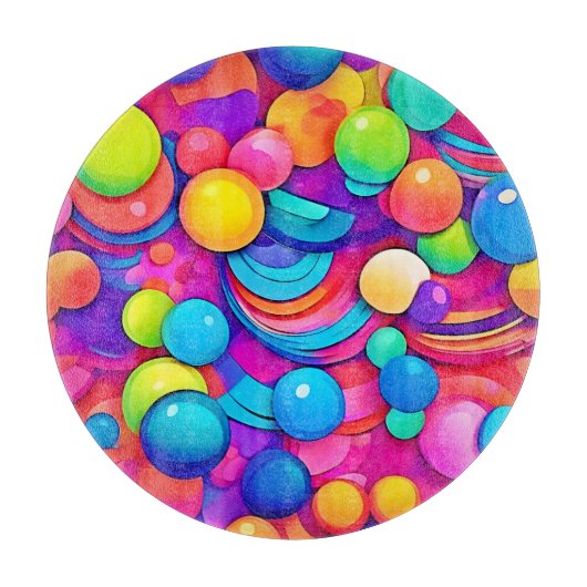 Rainbow Bubble Blast Artwork Schneidebrett (Vorderseite)