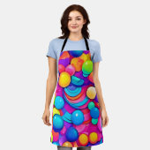 Rainbow Bubble Blast Artwork Schürze (Getragen)