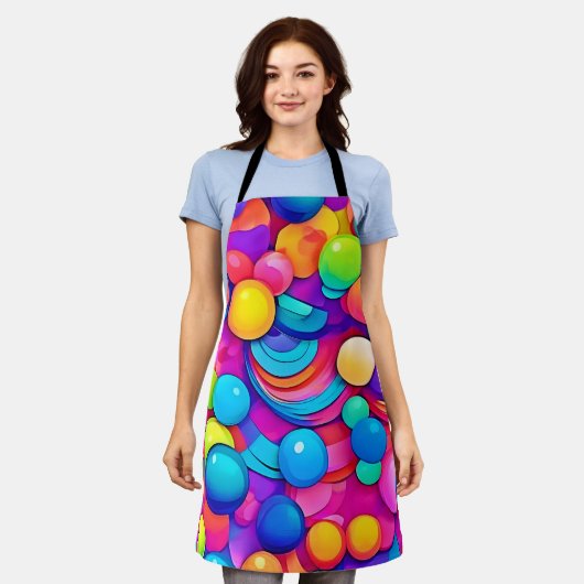 Rainbow Bubble Blast Artwork Schürze (Getragen)