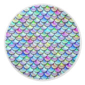 Rainbow Bubble Mermaid Scales Keramikknauf (Vorderseite)