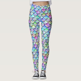 Rainbow Bubble Mermaid Scales Leggings