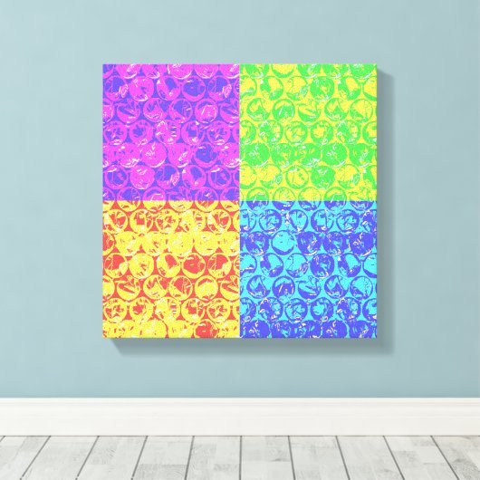 Rainbow-Bubble-Packung Pop Art Leinwanddruck (Insitu (Holzboden))