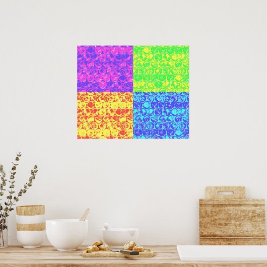 Rainbow-Bubble-Packung Pop Art Poster (Küche)