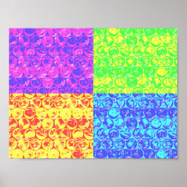 Rainbow-Bubble-Packung Pop Art Poster