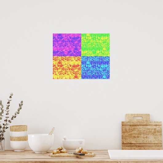 Rainbow-Bubble-Packung Pop Art Poster (Küche)