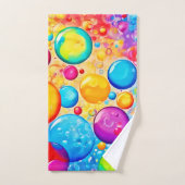 Rainbow Bubble Pop Art Badhandtuch Set (Handtuch)