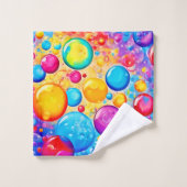 Rainbow Bubble Pop Art Badhandtuch Set (Waschlappen)