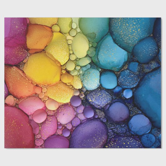 Rainbow Bubble Texture Fluid Art Geschenkpapier (Flach)