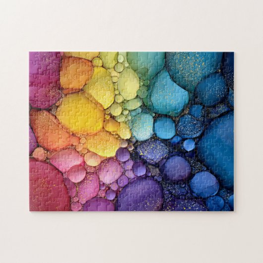 Rainbow Bubble Texture Fluid Art Puzzle (Horizontal)