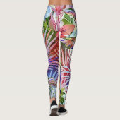 Rainbow Bubble Waves - Abstraktes Muster L Leggings (Rückseite)