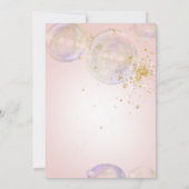 Rainbow Bubbles Bereit zum Pop Girl Baby Dusche Pi Einladung (Rückseite)