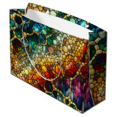 Rainbow Bubbles Große Geschenktüte (Rückseite Schrägansicht)