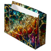 Rainbow Bubbles Große Geschenktüte (Vorderseite Schrägansicht)