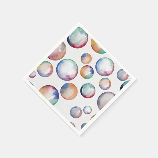 Rainbow Bubbles Napkin Serviette (Ecke)