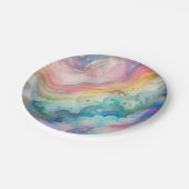 Rainbow Bubbles Papier & Party Teller (Schrägansicht)