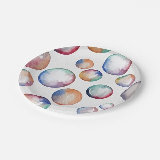 Rainbow Bubbles Party Teller (Schrägansicht)