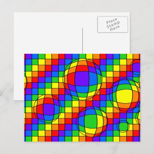 Rainbow Bubbles Postkarte (Vorne/Hinten)