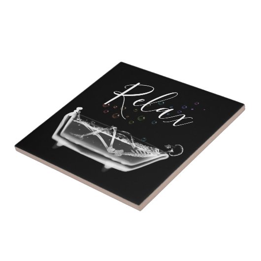 Rainbow Bubbles X-Ray Skeleton Bath Keramik Tile Fliese (Seite)