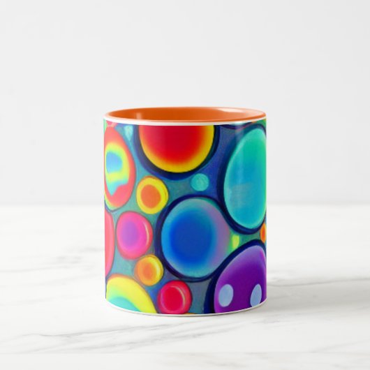 Rainbow Bubbles Zweifarbige Tasse (Mittel)
