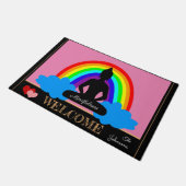 Rainbow Buddha & Mindfulness Yoga/Meditation Fußmatte (Schrägansicht)