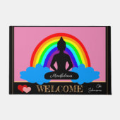 Rainbow Buddha & Mindfulness Yoga/Meditation Fußmatte (Vorderseite)