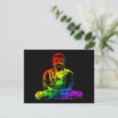 Rainbow Buddha Statue Postkarte (Stehend Vorderseite)