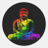Rainbow Buddha Statue Runder Aufkleber (Vorderseite)