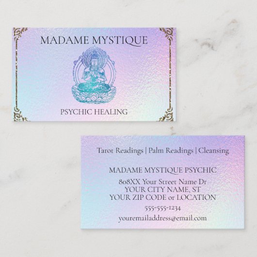 Rainbow Buddha Visitenkarte (Vorne/Hinten)