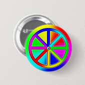 Rainbow Buddhist Wheel Button (Vorne & Hinten)