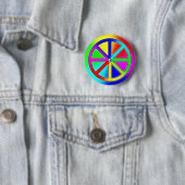 Rainbow Buddhist Wheel Button (Beispiel)