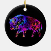 Rainbow Buffalo Bison Keramik Ornament (Hinten)