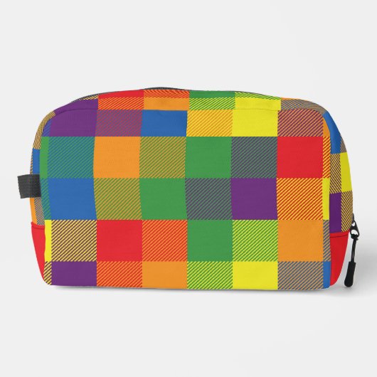 Rainbow Buffalo Karo Pride Flag Kariert farbenfroh Waschbeutel (Vorderseite)