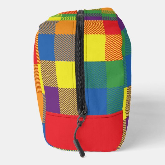 Rainbow Buffalo Karo Pride Flag Kariert farbenfroh Waschbeutel (Rechts)