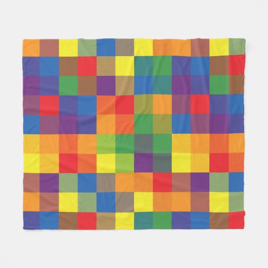 Rainbow Buffalo Karo Pride Kariert Fleecedecke (Vorderseite (Horizontal))