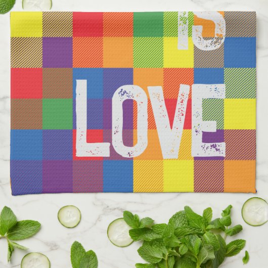 Rainbow Buffalo Karo Pride Kariert Personalize Geschirrtuch (Gefaltet)