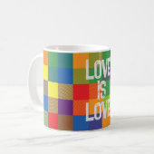 Rainbow Buffalo Karo Pride Kariert Personalize Kaffeetasse (Vorderseite Links)