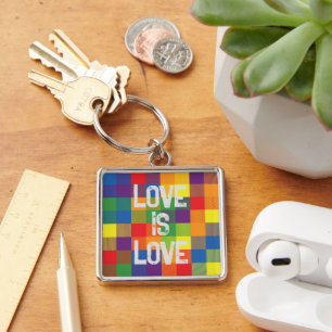 Rainbow Buffalo Karo Pride Kariert Personalize Schlüsselanhänger