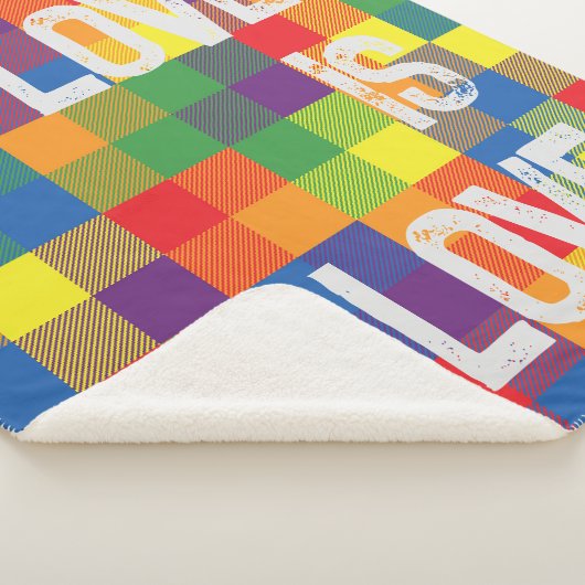 Rainbow Buffalo Karo Pride Kariert Personalize Sherpadecke (3/4)