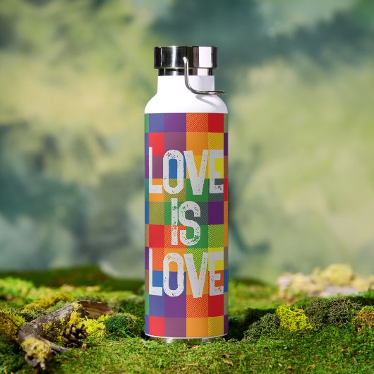 Rainbow Buffalo Karo Pride Kariert Personalize Trinkflasche (Außenbereich)