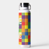 Rainbow Buffalo Karo Pride Kariert Personalize Trinkflasche (Rückseite)