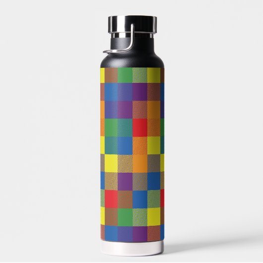 Rainbow Buffalo Karo Pride Kariert Trinkflasche (Rechts)