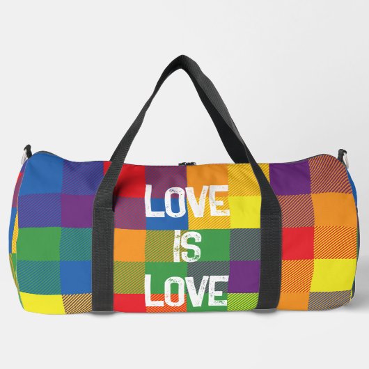 Rainbow Buffalo Karo Prix Farbenfrohe Liebe Große Duffle Bag (Vorderseite)