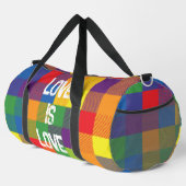 Rainbow Buffalo Karo Prix Farbenfrohe Liebe Große Duffle Bag (Rechte Ecke)