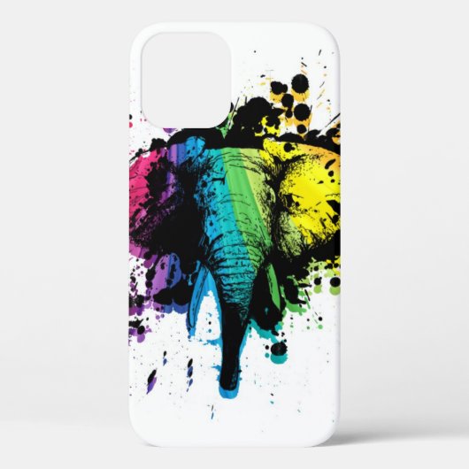 Rainbow Bull Elephant Abstract Design Case-Mate iP iPhone Hülle (Rückseite)