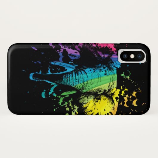 Rainbow Bull Elephant auf Black Case-Mate iPhone Hülle (Rückseite (Horizontal))