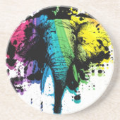 Rainbow Bull Elephant Sandstein Untersetzer (Vorne)