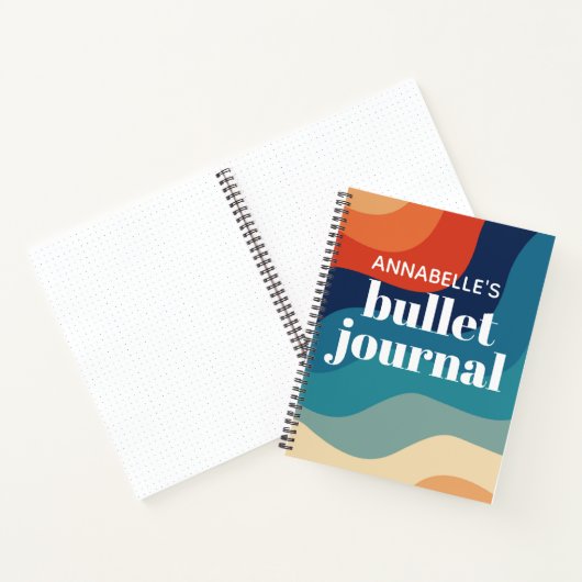 Rainbow Bullet Journal mit Rainbow Retro Waves Notizblock (Innenseite)