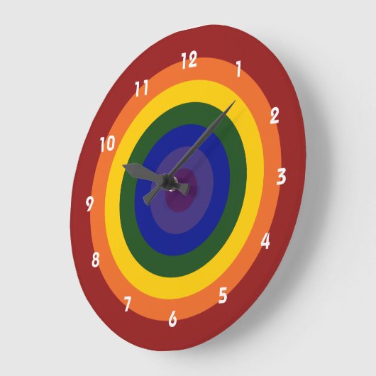Rainbow Bullseye Clock Große Wanduhr (Winkel)