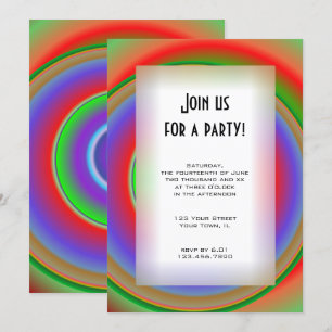 Rainbow Bullseye für alle Zwecke Party Einladung