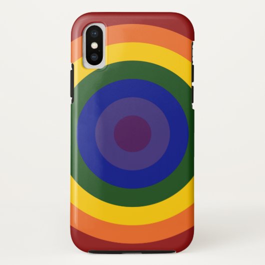 Rainbow Bullseye Geometrisches Muster Case-Mate iPhone Hülle (Rückseite)